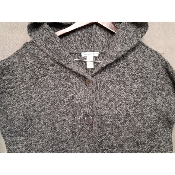Cambridge Dry Goods Alpaca Wool Hooded Sweater Sz Small Grey Button Up - Picture 3 of 8